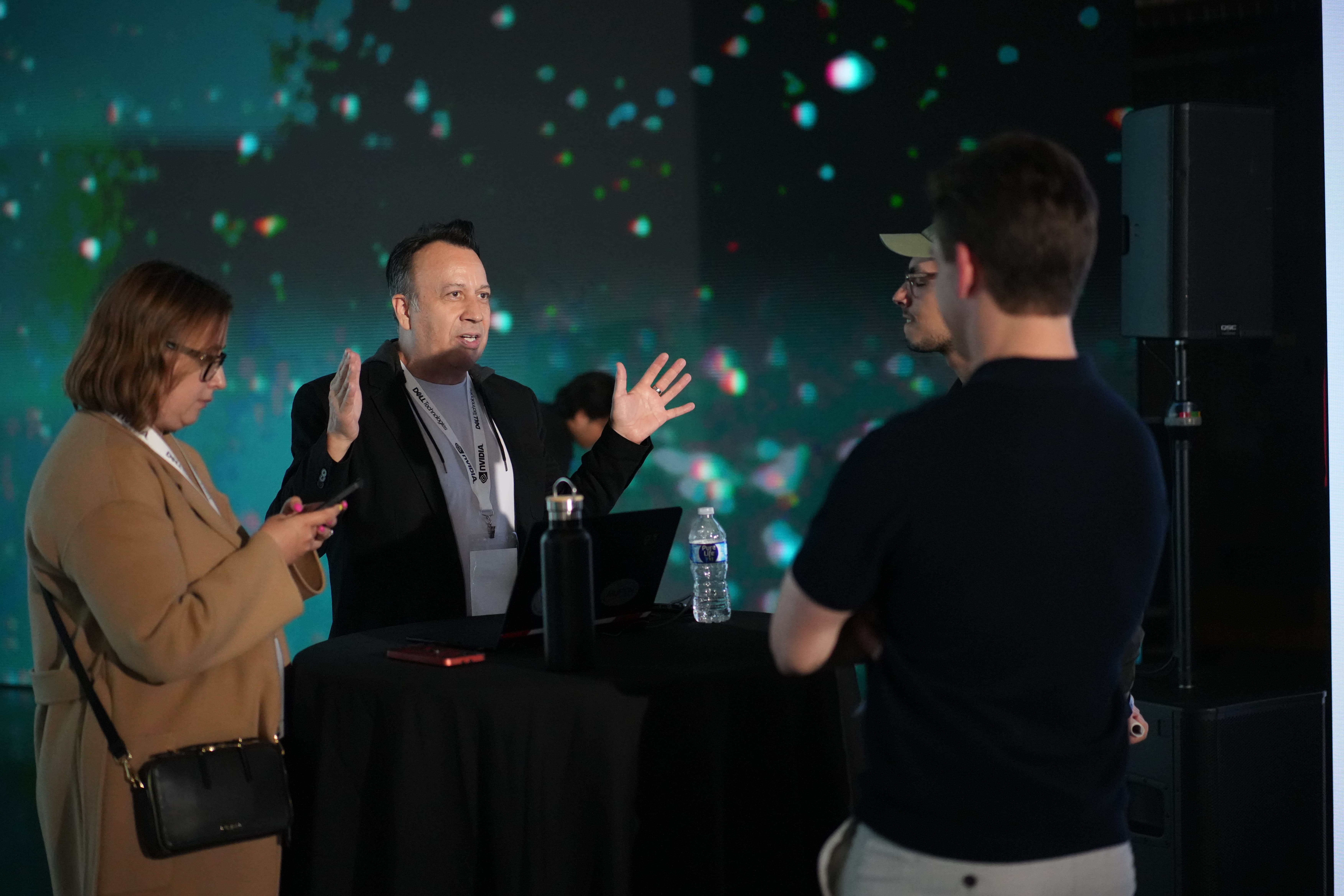 Conference Attendees Networking on VP Stage
