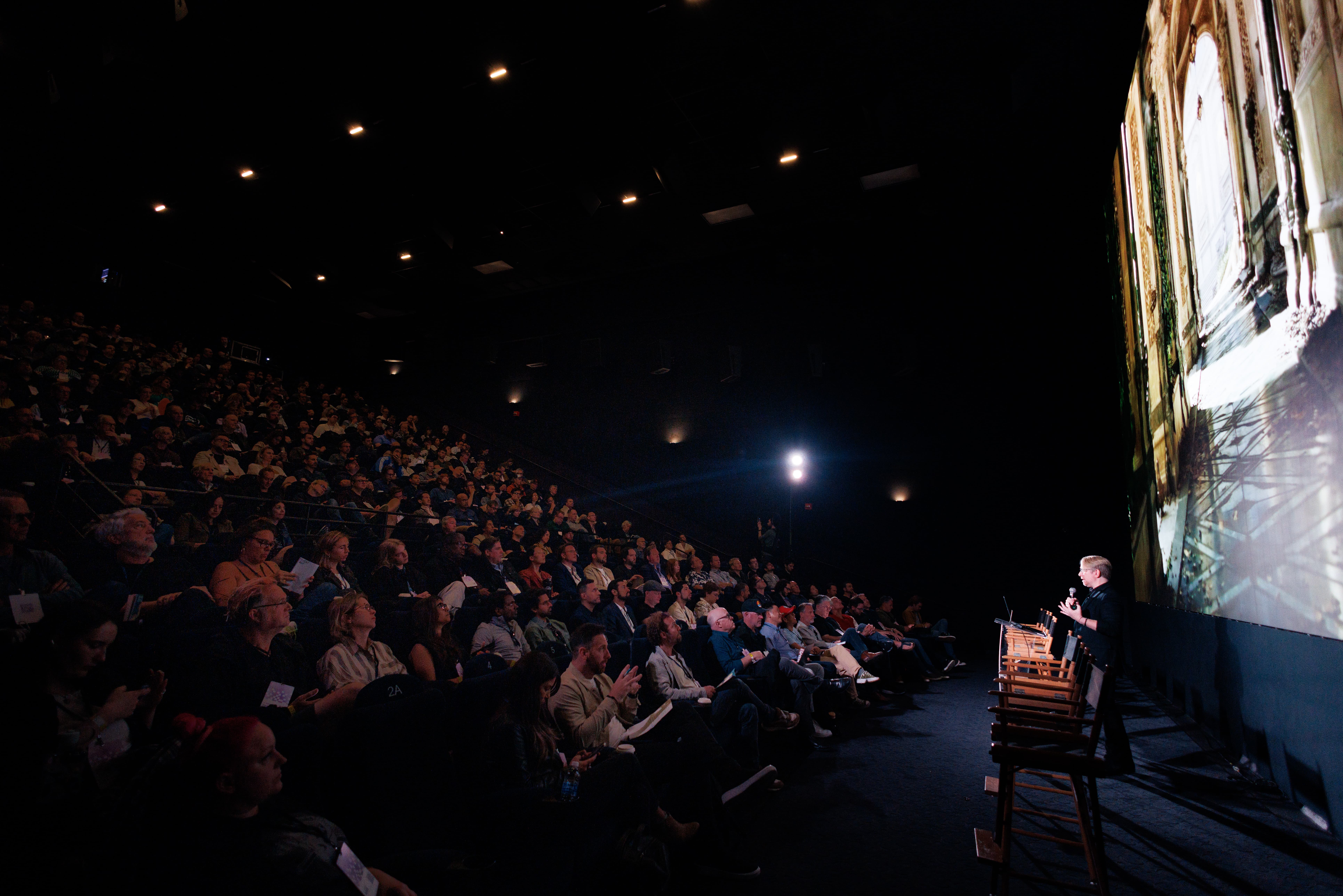 Nvidia Rick Champagne speaking in the Culver Theater