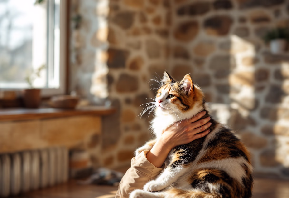 image of a vet assisting a cat