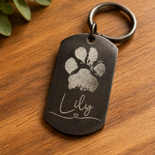 image of vet with dog in garden