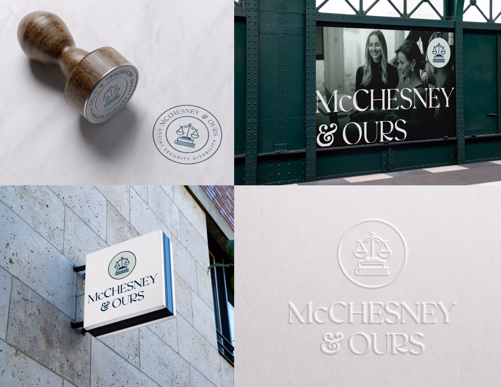 Four tiles with mockups of designs