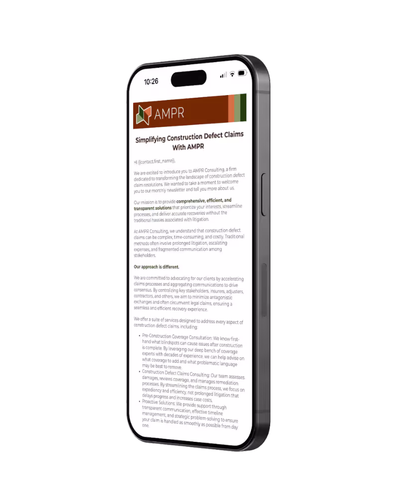 A mockup of an email newsletter on an iPhone