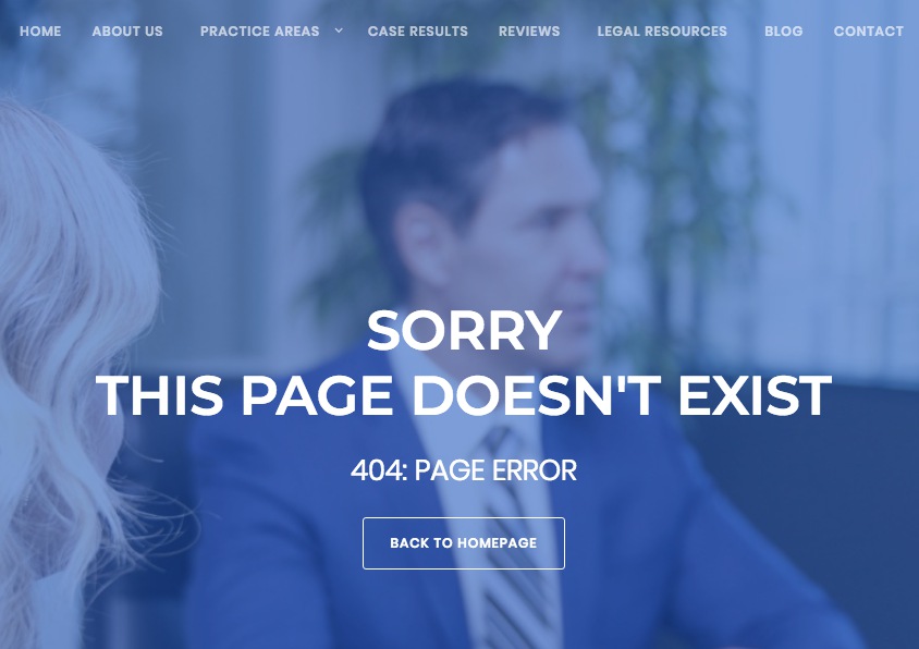 Helpful Law Firm 404 Page Example