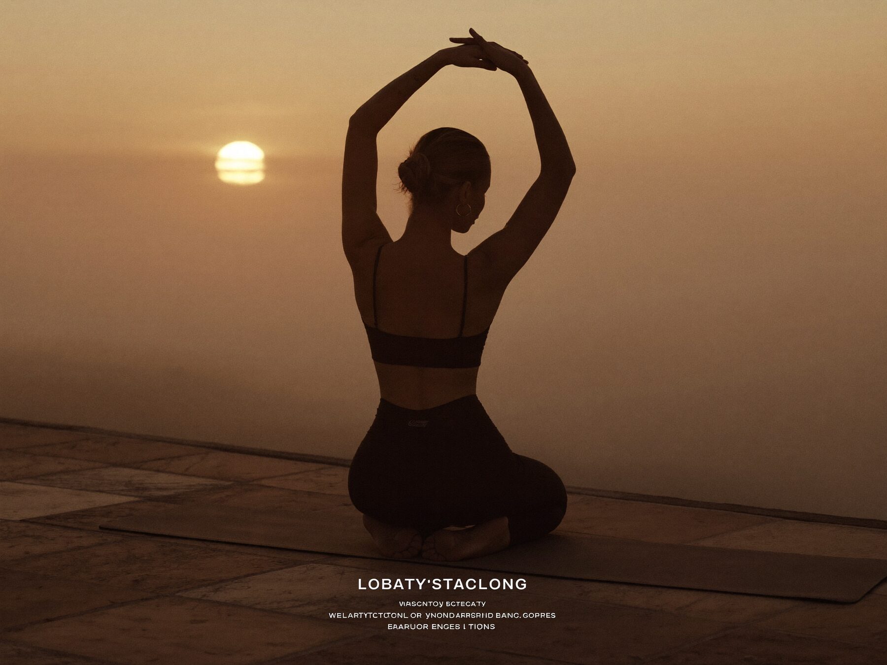 Woman stretching on a terrace at sunrise, ongoing care and recovery