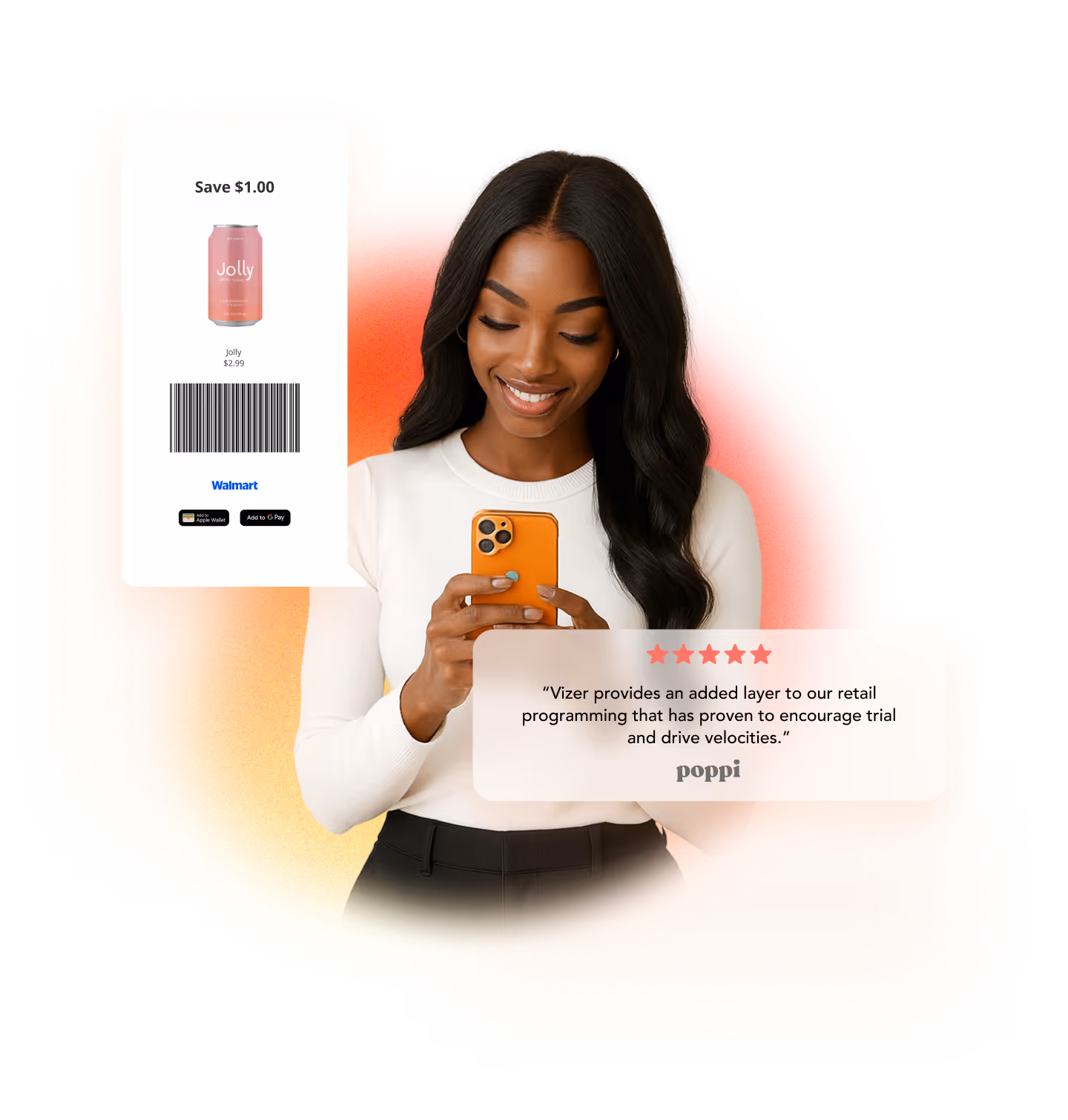 woman smiling at phone