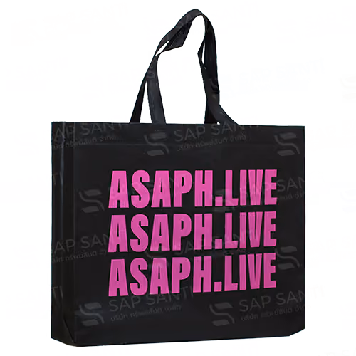 ถุงผ้าสปันบอนด์ ทรงกล่องแนวนอน ASAPH.LIVE ขนาด 45*36*10*10 cm