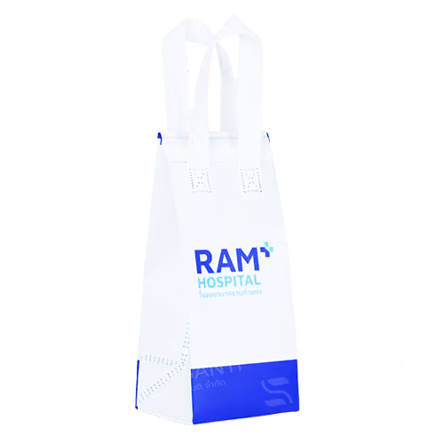 ถุงเก็บความเย็น ทรงแก้วน้ำ Ram Hospital ขนาด 12*28*11*11 cm