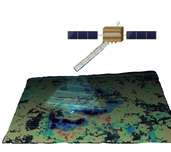 Satellite InSAR ground deformation map