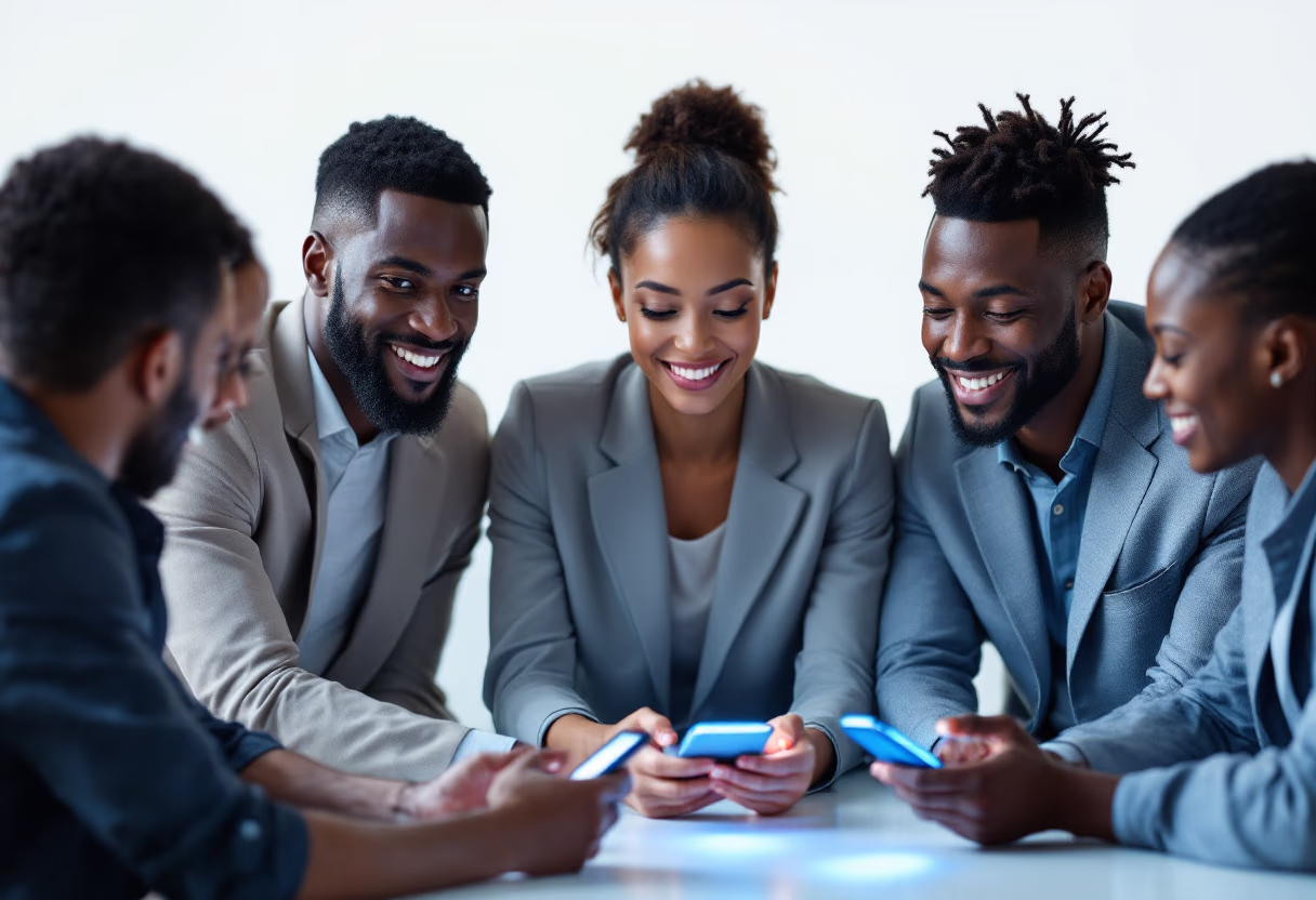 image of group discussion around technology for a consumer apps business