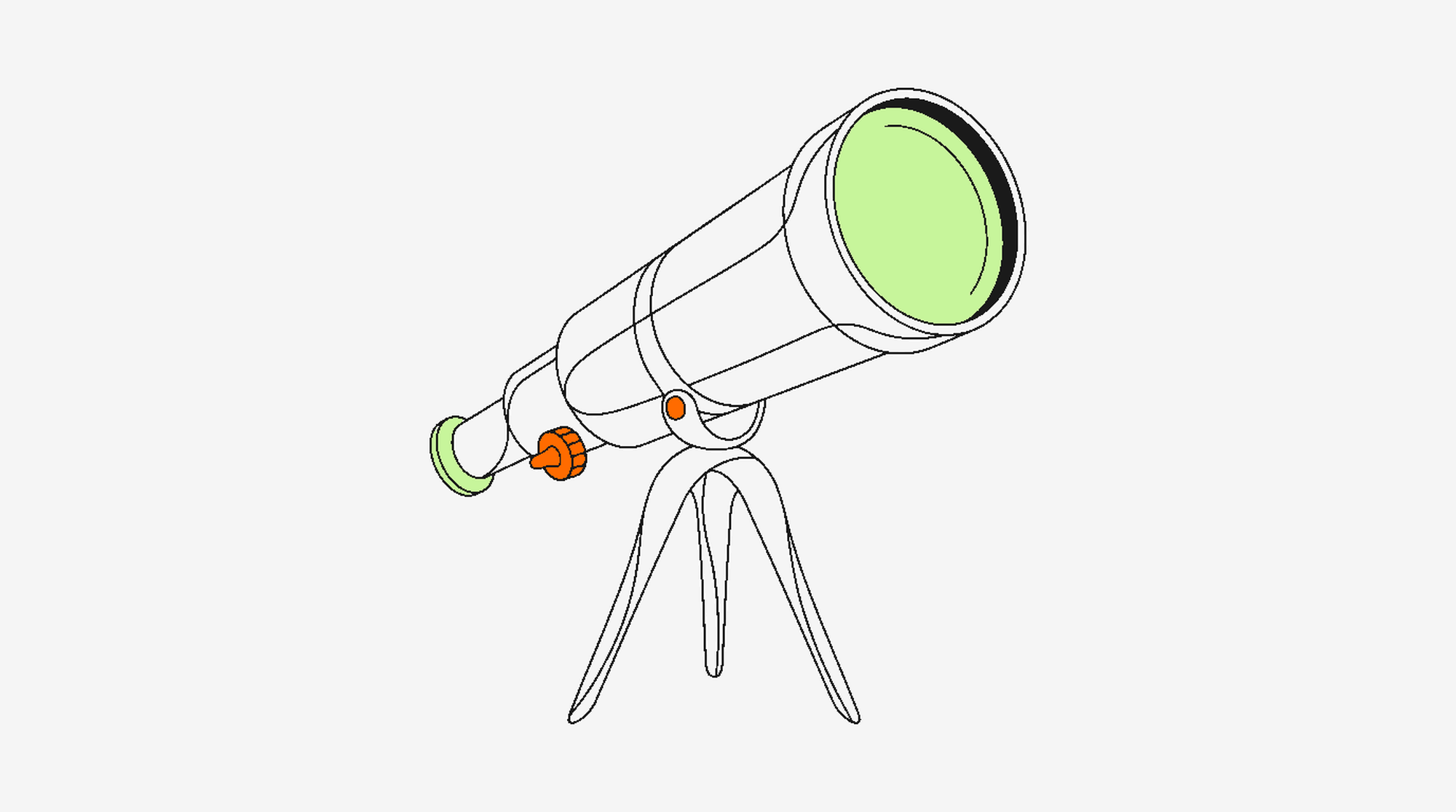 Telescope illustration representing comparing social commerce platforms across the competitive landscape