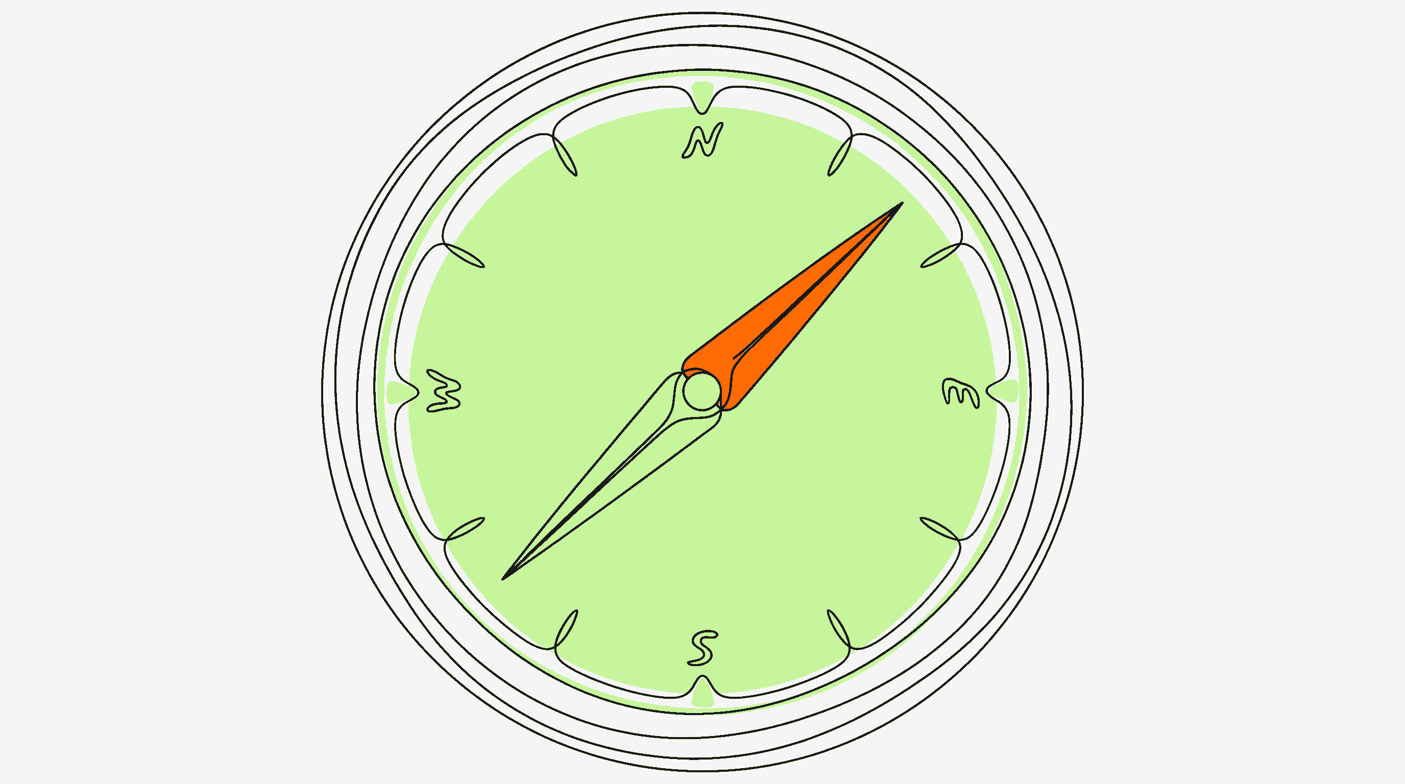 Compass representing the shifting direction of creator compensation models