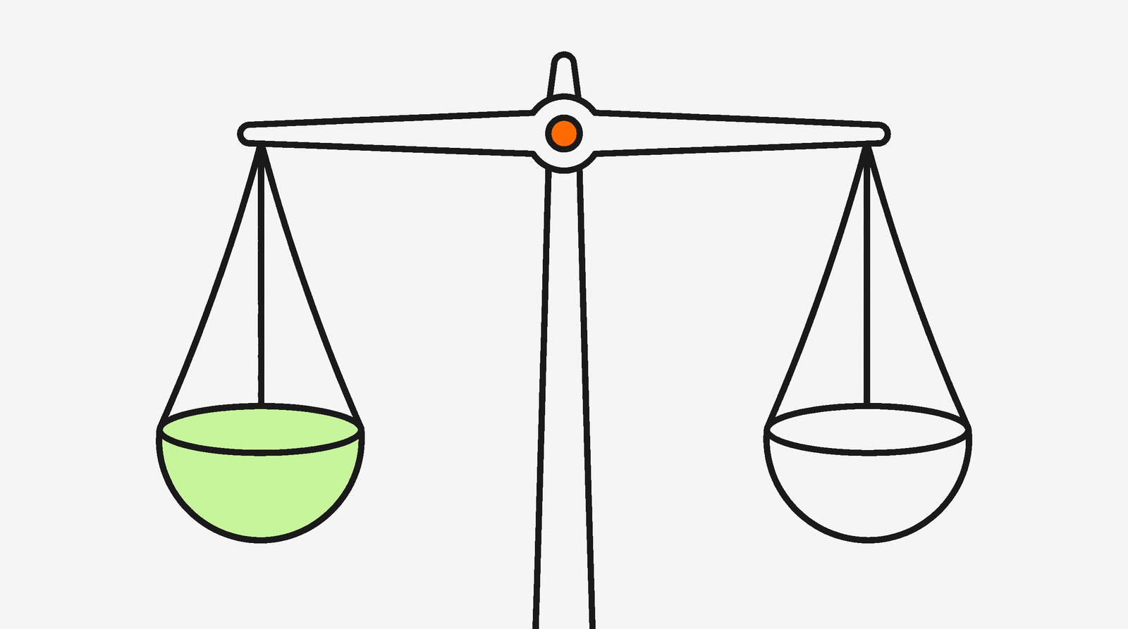 Minimalist balance scale representing measuring TikTok Shop affiliate brief effectiveness