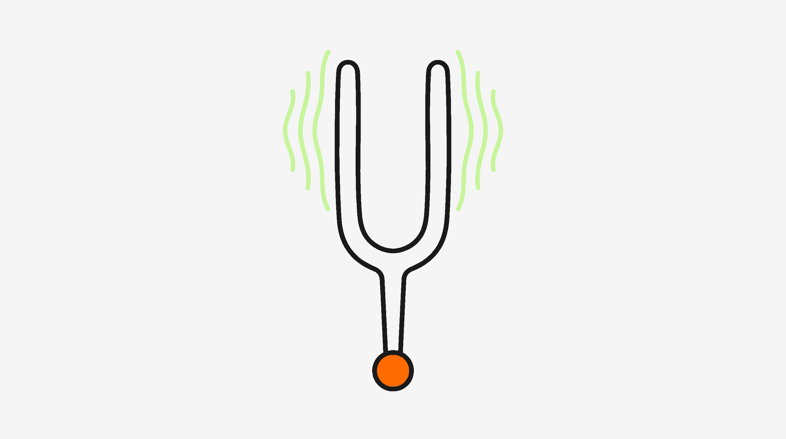 Minimalist tuning fork representing calibrating brief depth to creator tier size