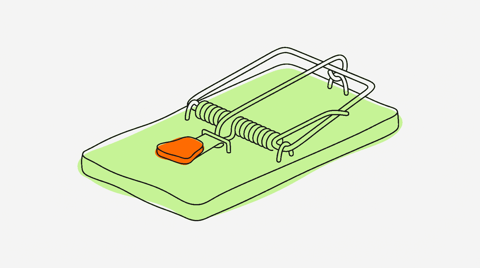 Set mousetrap representing the trap of posting unlabeled AI content on TikTok Shop