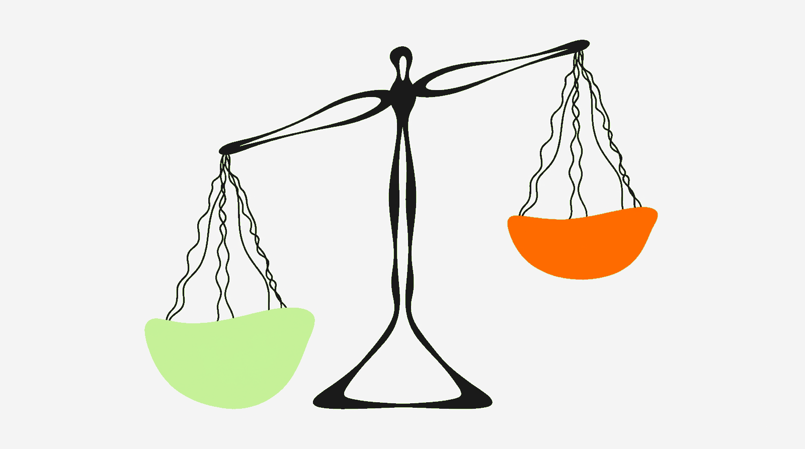 Balance scale tilted 70/30 representing the framework of human content vs AI intelligence