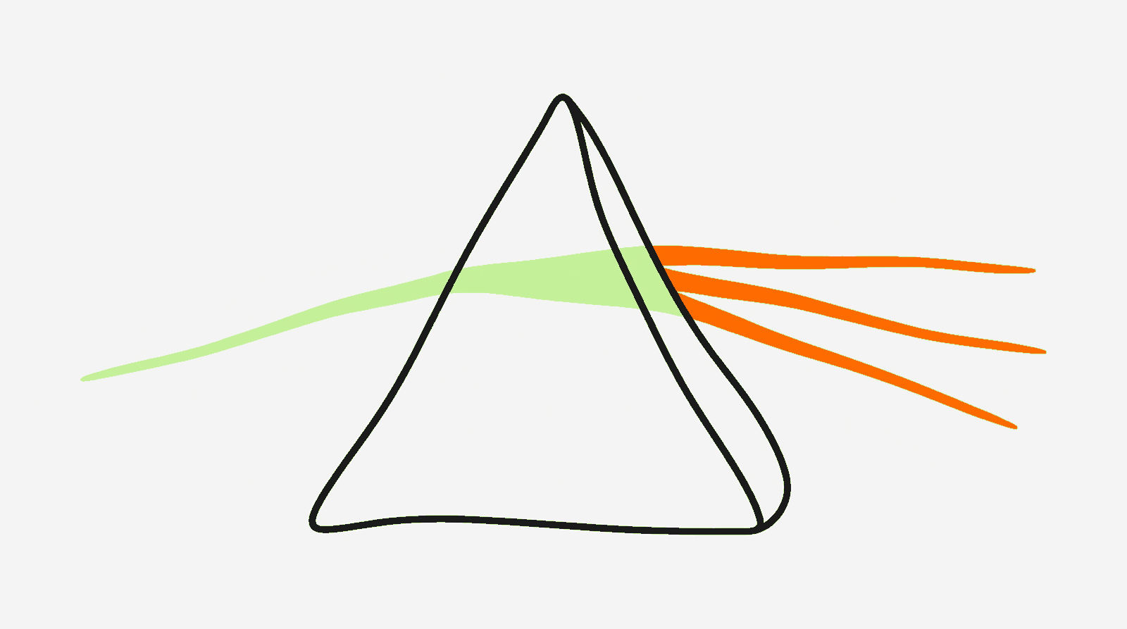 Prism splitting a beam of light representing AI transforming raw data into actionable content intelligence