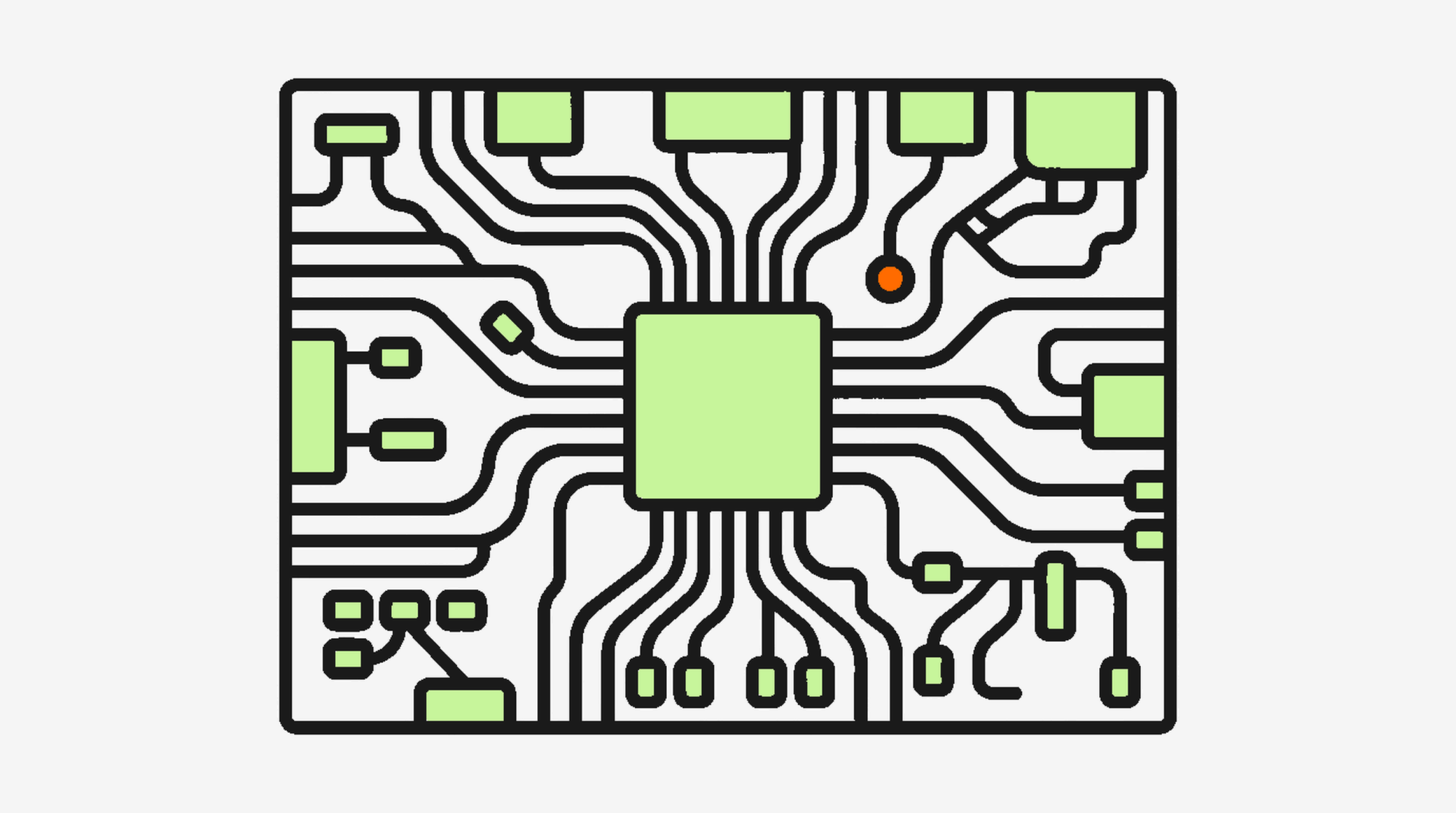 Circuit board illustration representing AI infrastructure and technology neural pathways powering TikTok Shop intelligence