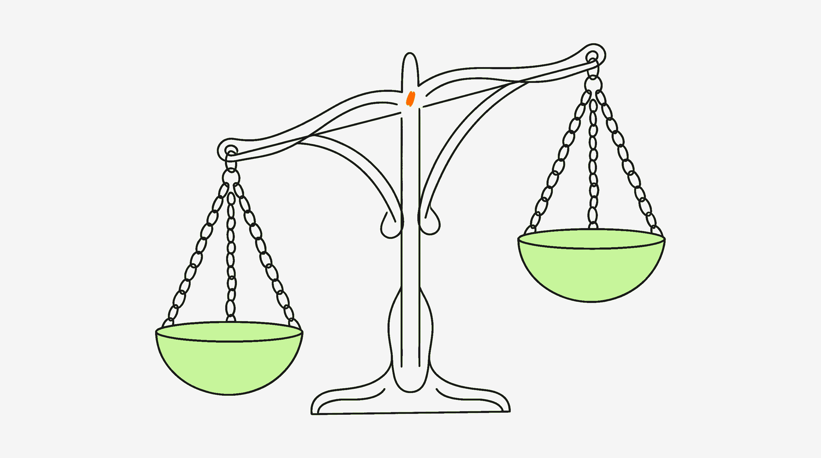 Balance scale representing the agency versus in-house decision for affiliate program management