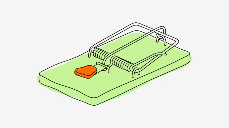 Set mousetrap representing the trap of posting unlabeled AI content on TikTok Shop