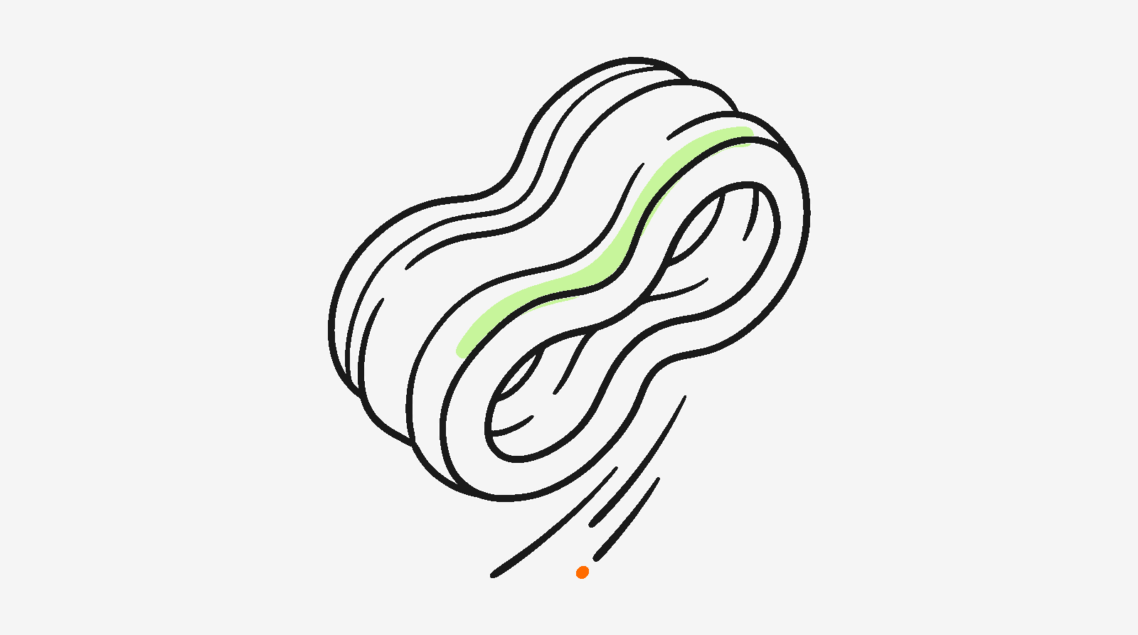 Abstract editorial illustration of a packing peanut representing TikTok Shop in-house fulfillment
