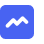 Icon of an upward trending graph with an arrow on a blue square background.