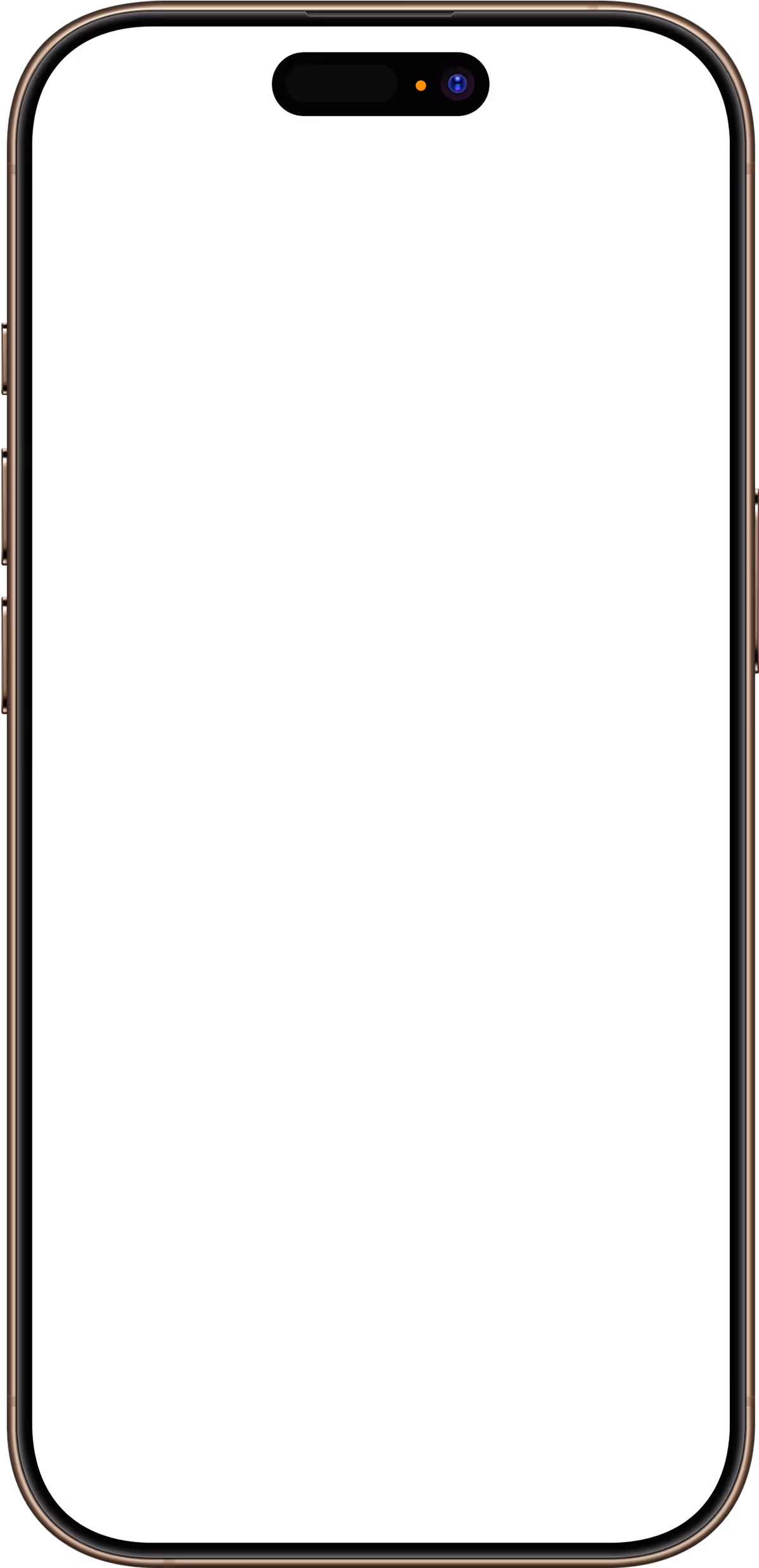 Front view of a modern smartphone with rounded edges and a dual front camera notch at the top center.