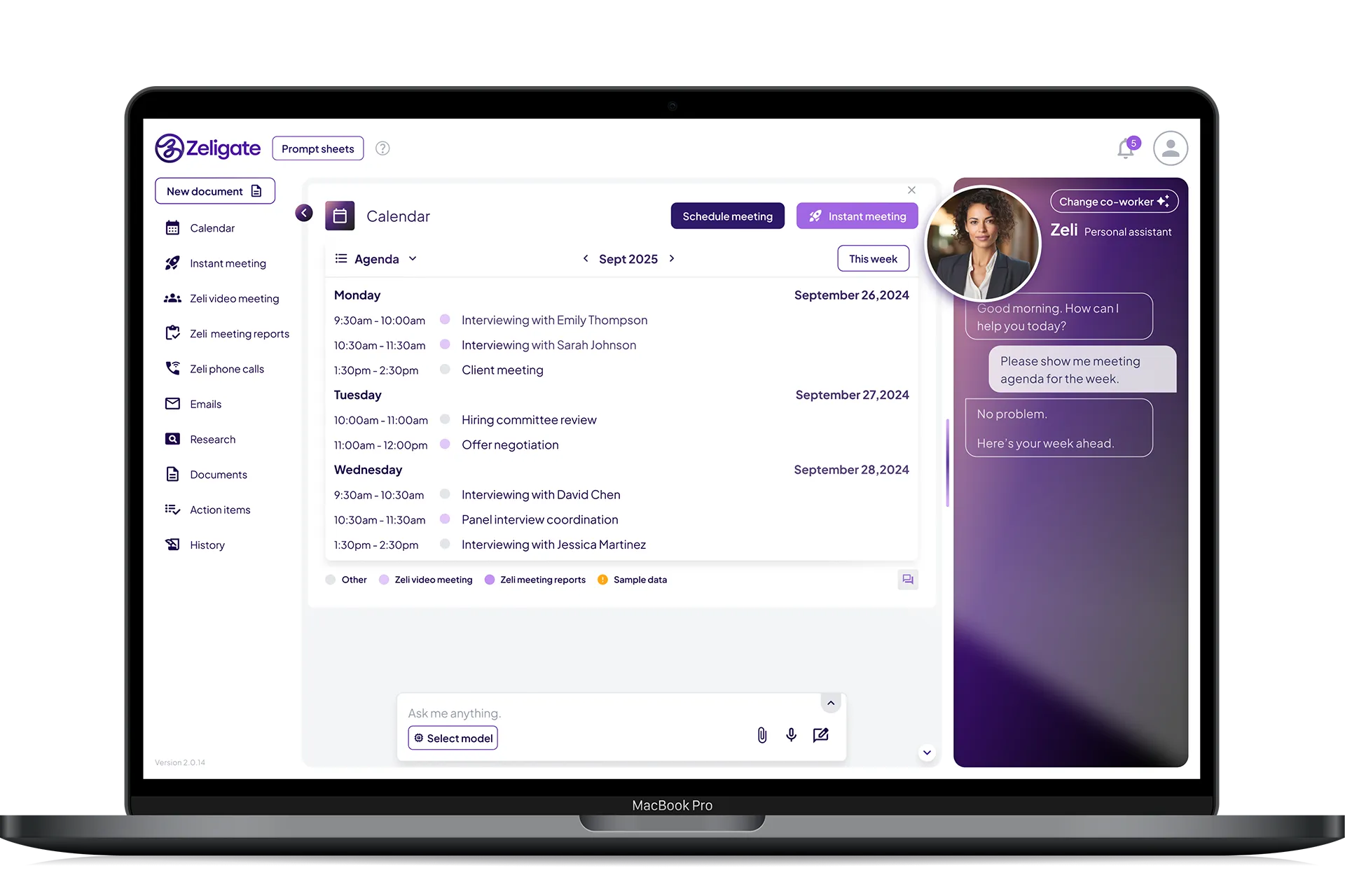 Zeli scheduling and follow-ups