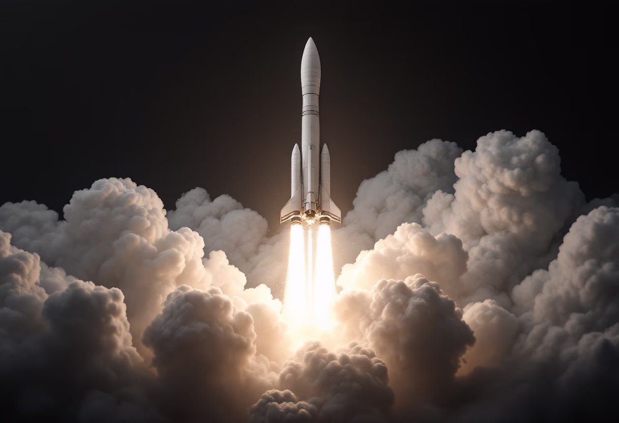 image of rocket launch (for space tech)