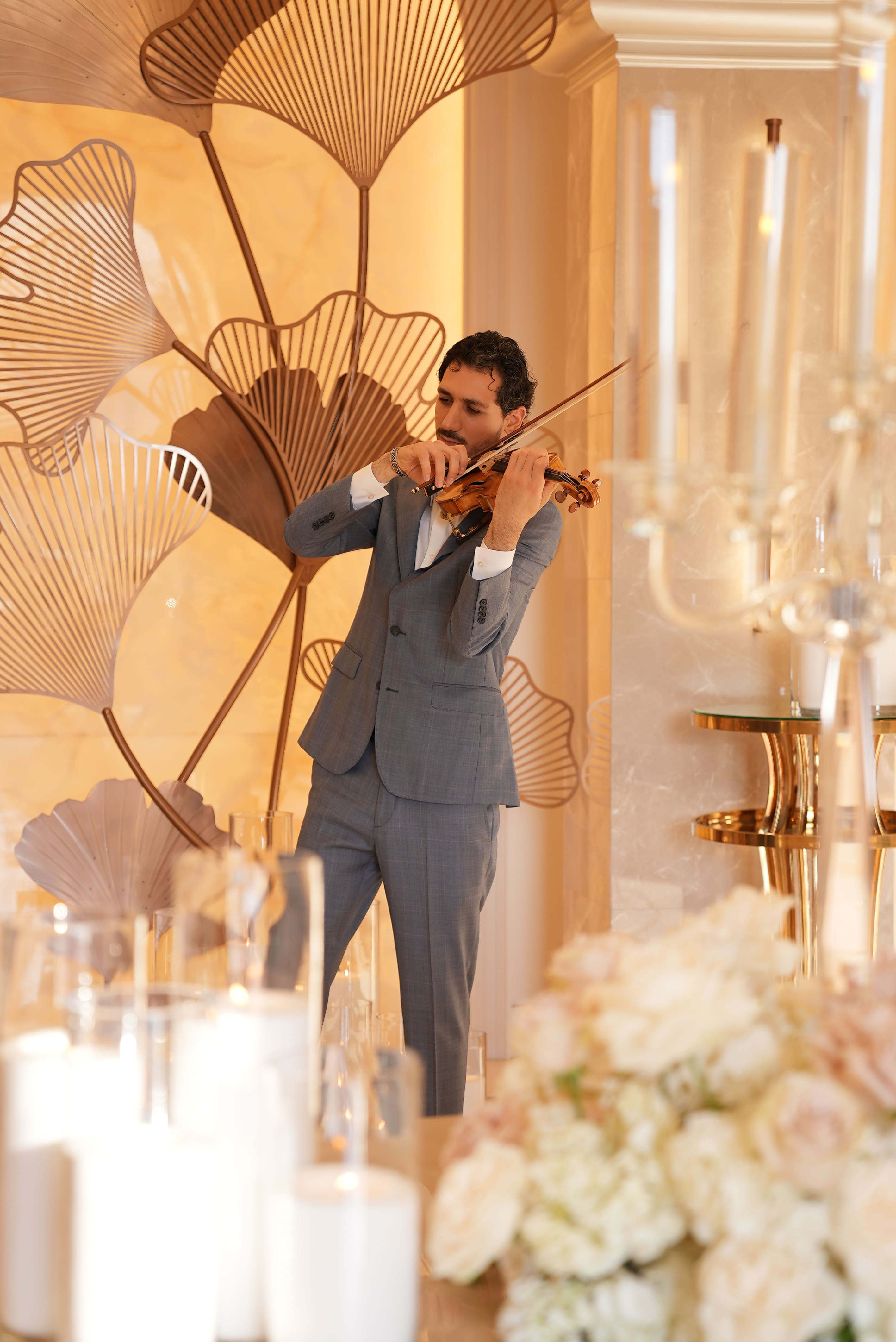 Nick Kelian performing violin