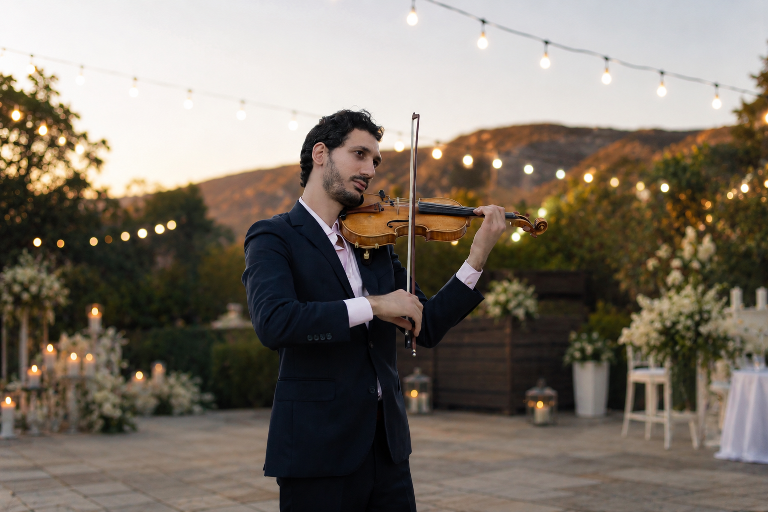 Nick Kelian performing violin