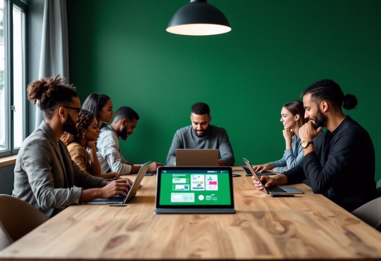 image of an office collaboration scene (for a mobility and transportation)