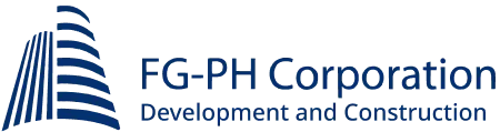 FG-PH Corporation logo with stylized blue skyscraper icon