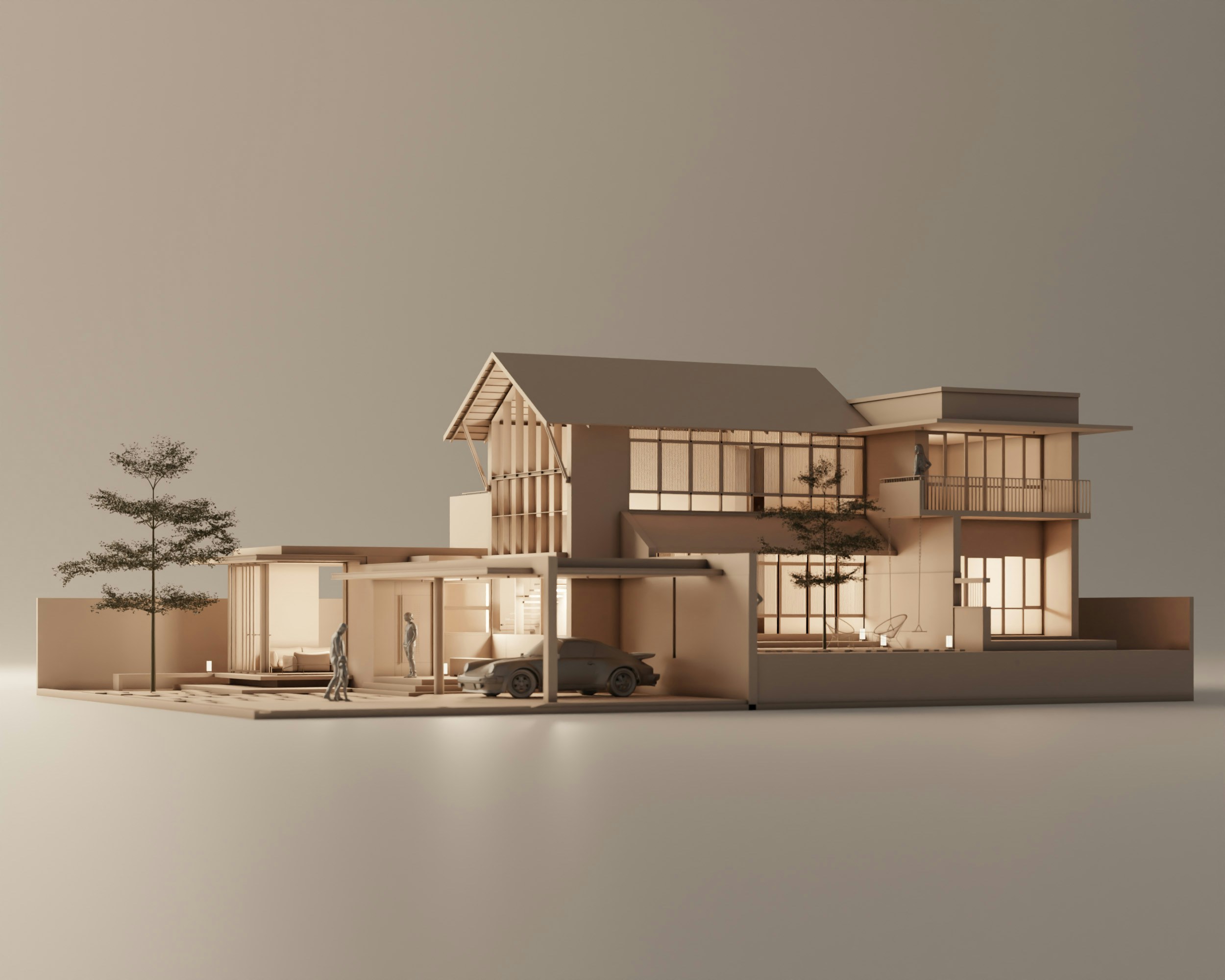 Plan en 3D modélisation maison vue de l'extérieur pour Mart Conception 19.