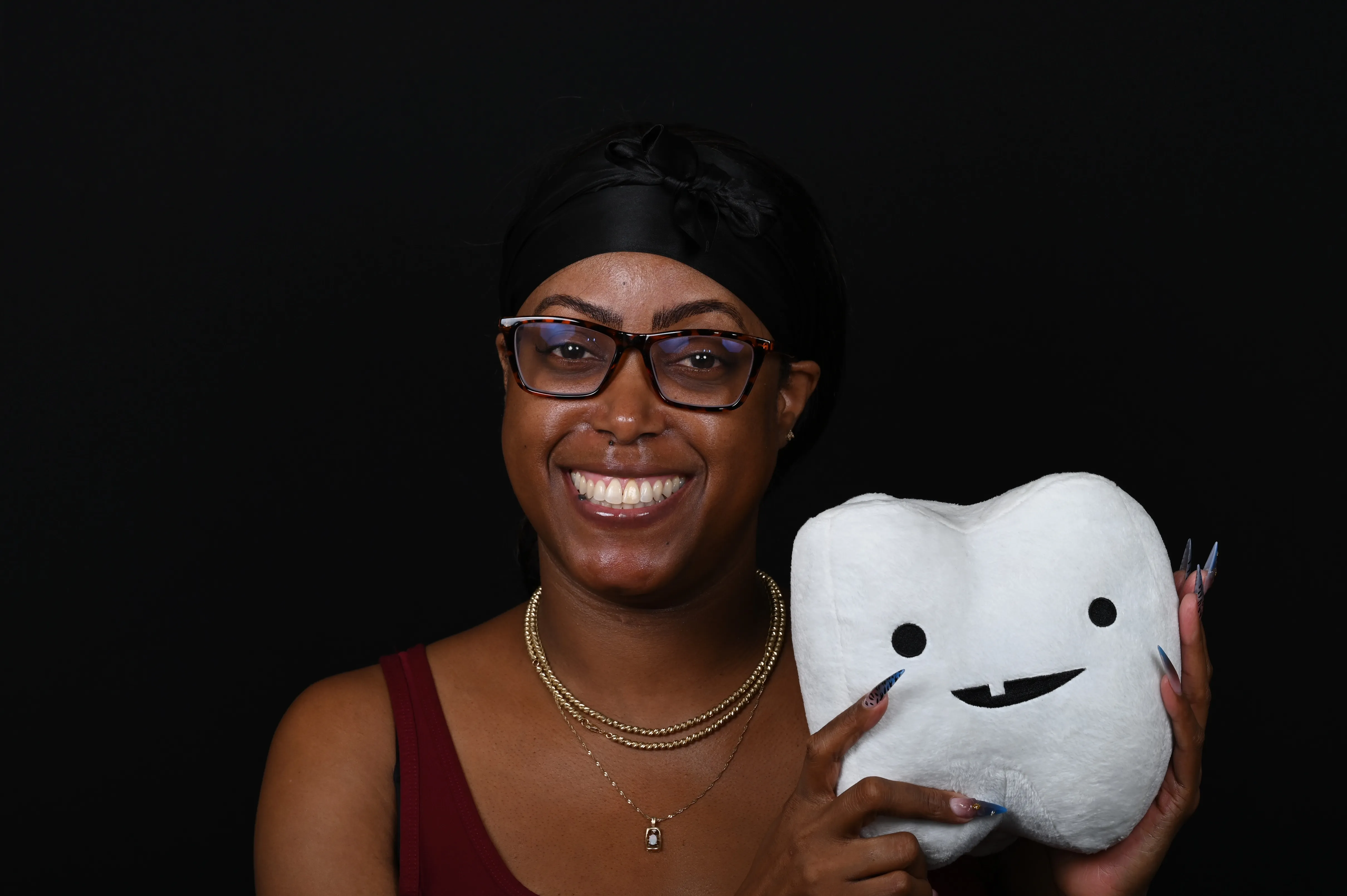 Before and after smile showing results of internal bleaching and whitening