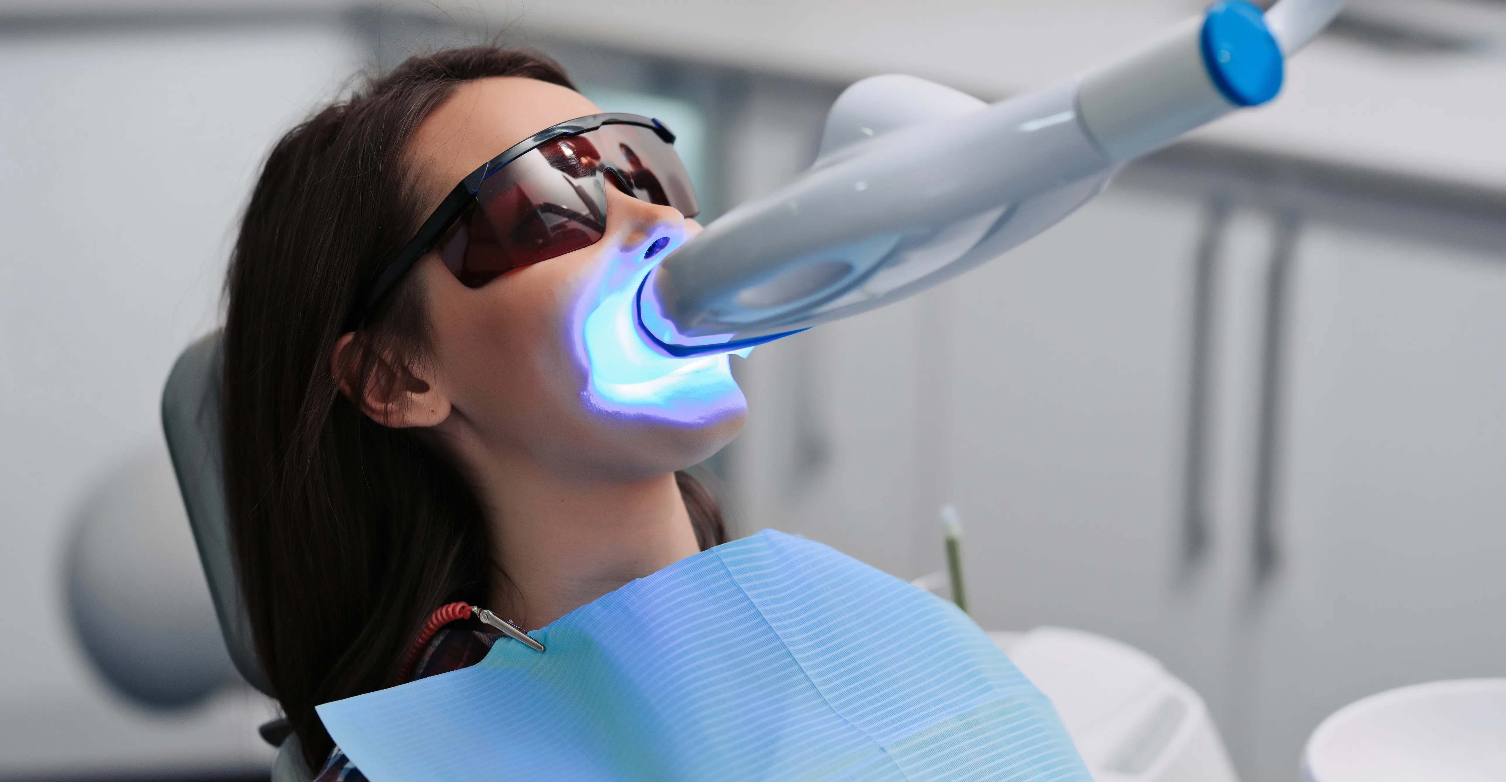 Teeth whitening treatment revealing a brighter, more confident smile