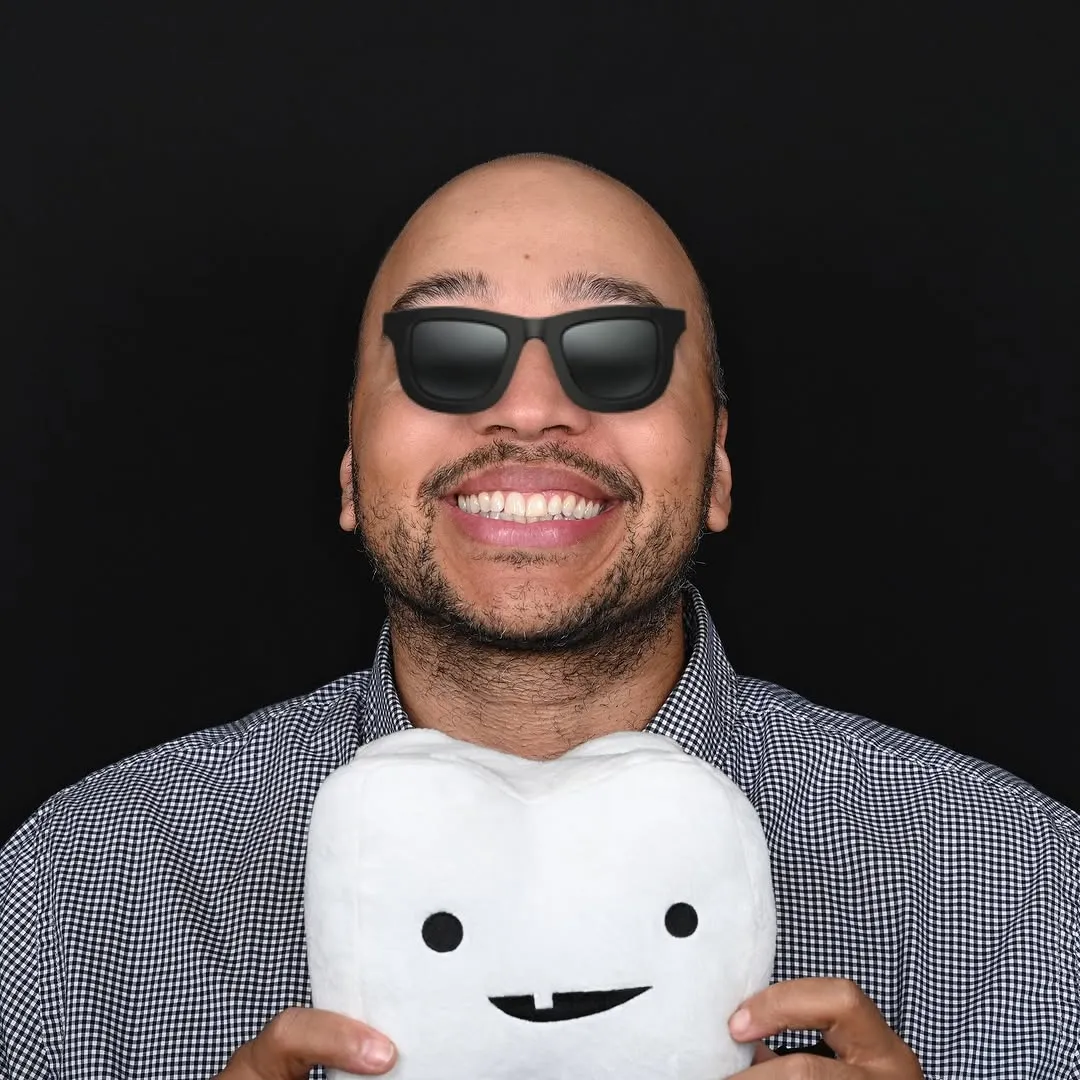 Patient teeth transformation after professional internal bleaching and whitening