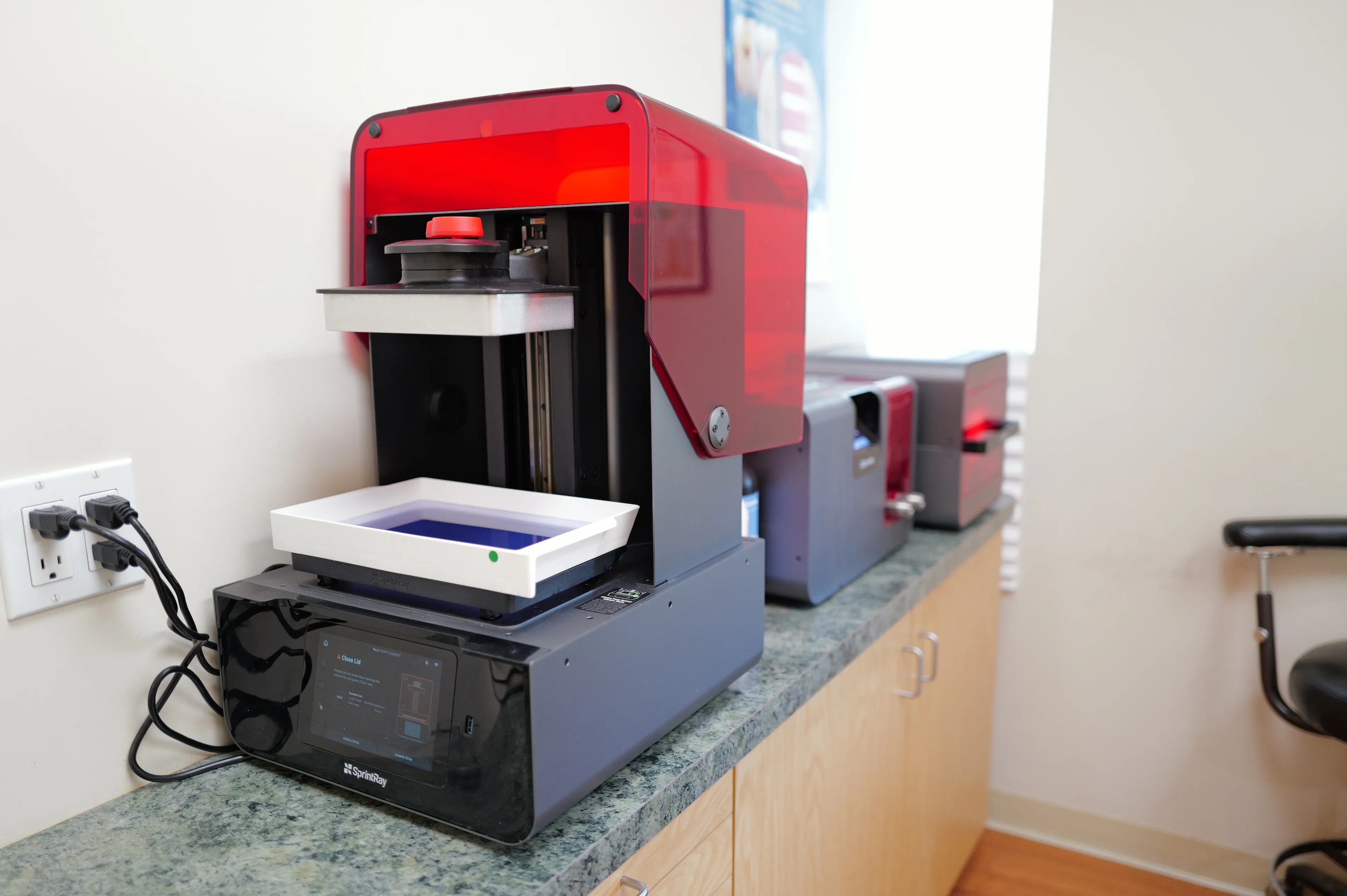 State-of-the-art 3D printer at Legacy Dental Pasadena supporting digital dentistry, implant planning, and custom dental appliances
