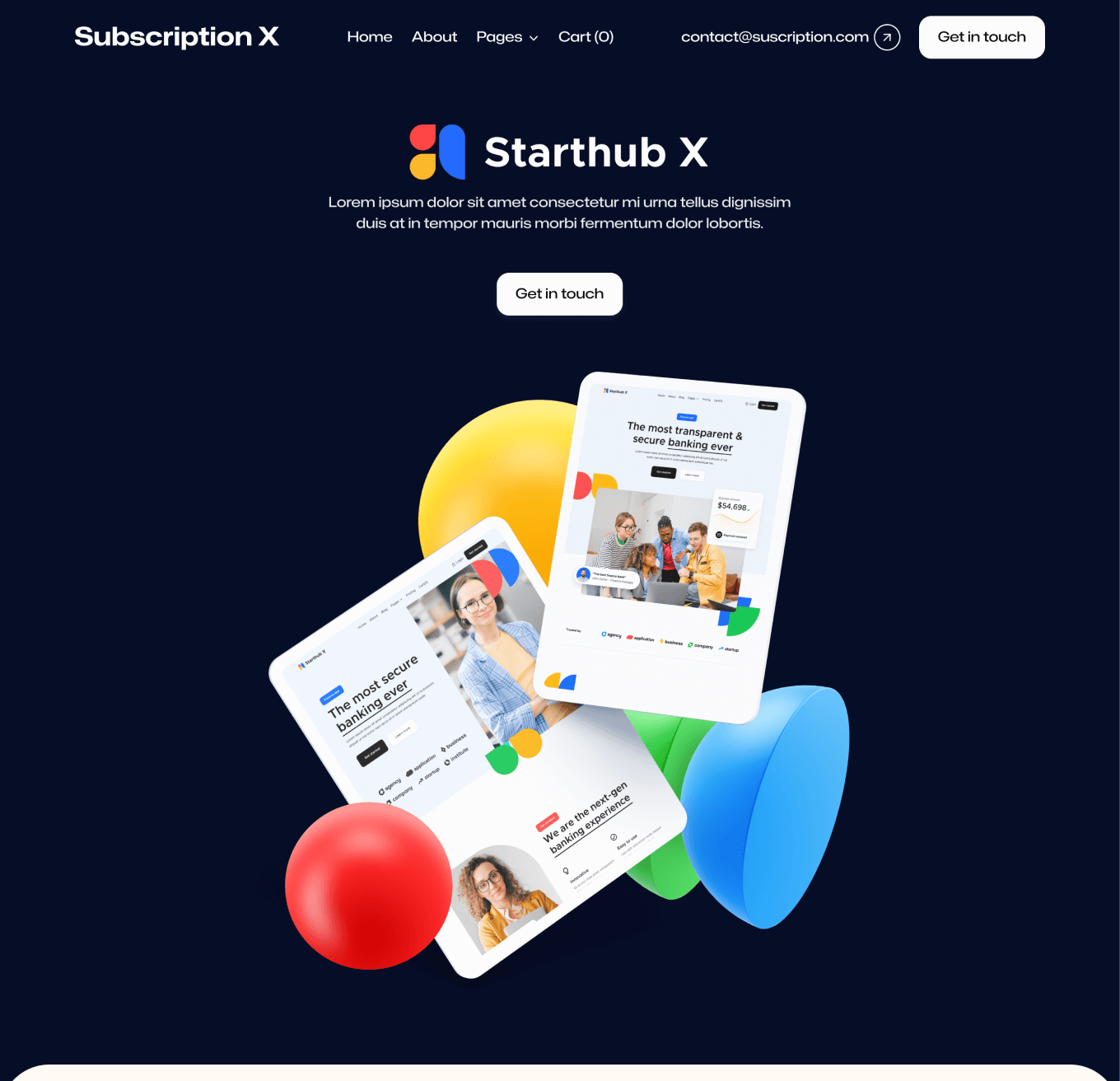 Subscription X - Portfolio Single Hero Page Unlimited Design Agency Webflow Template