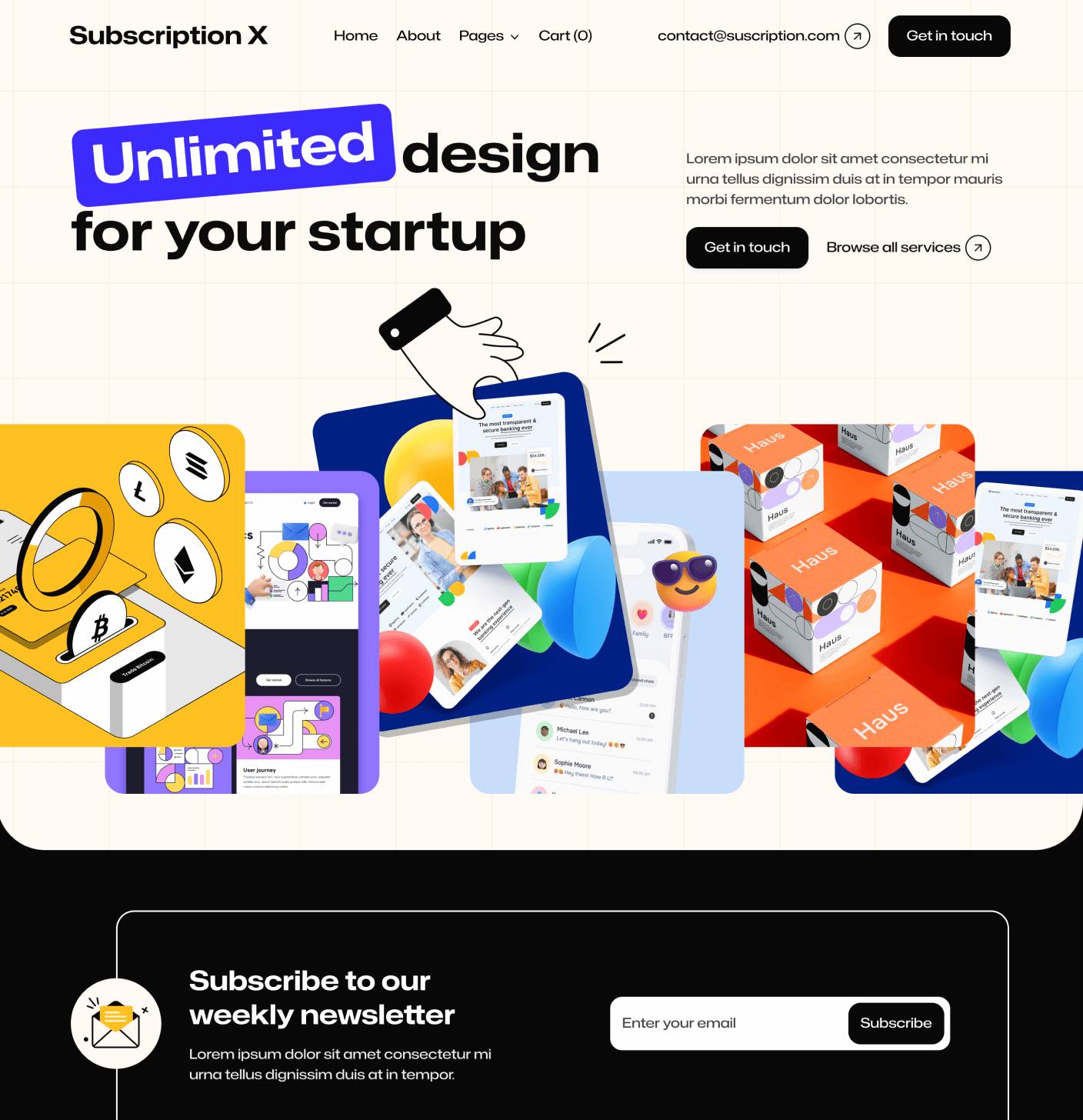 Subscription X - Home V3 Main Page Unlimited Design Agency Webflow Template