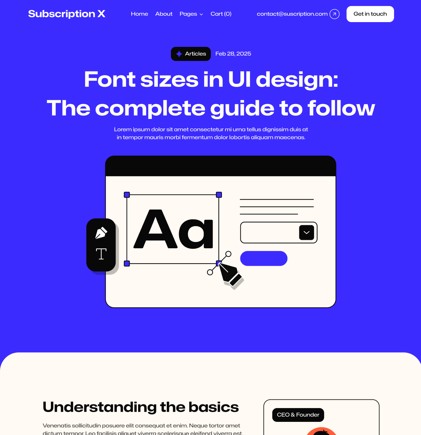 Subscription X - Blog Post Main Page Unlimited Design Agency Webflow Template