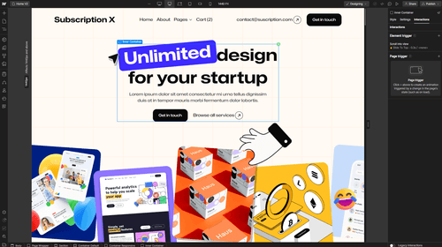 Subscription X - Webflow Template And UI Kit Animations