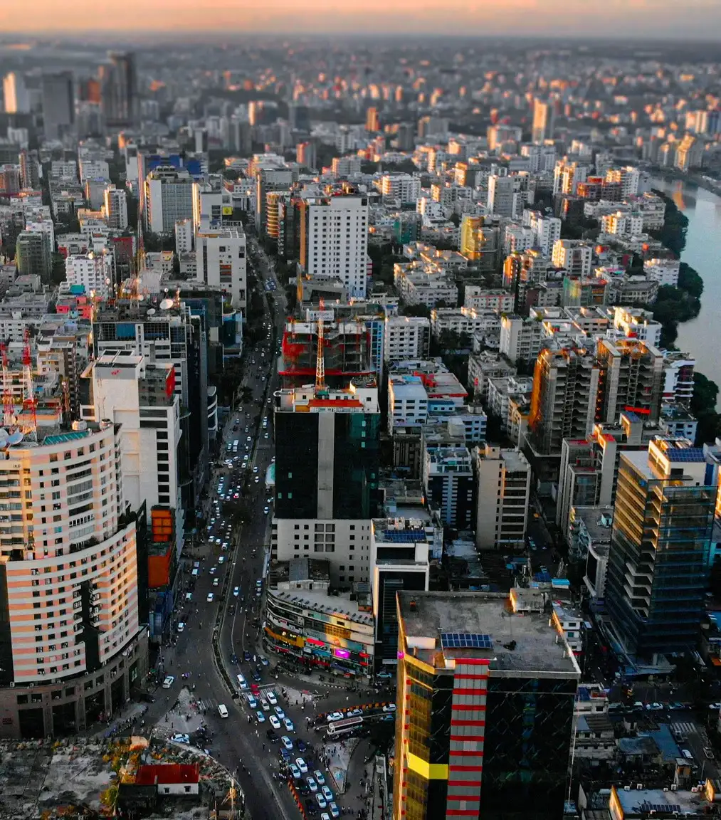 an aerial view of Dhaka landscape