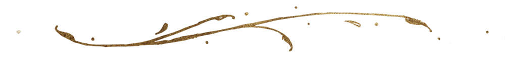 Decorative gold laurel branch graphic with elegant curved lines.