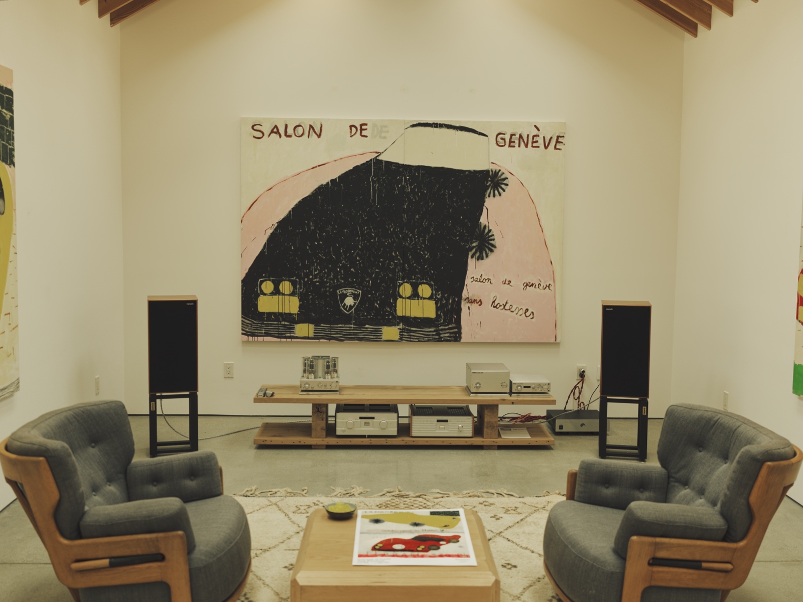 Analog listening room in Pasadena designed for focused music listening and silence.