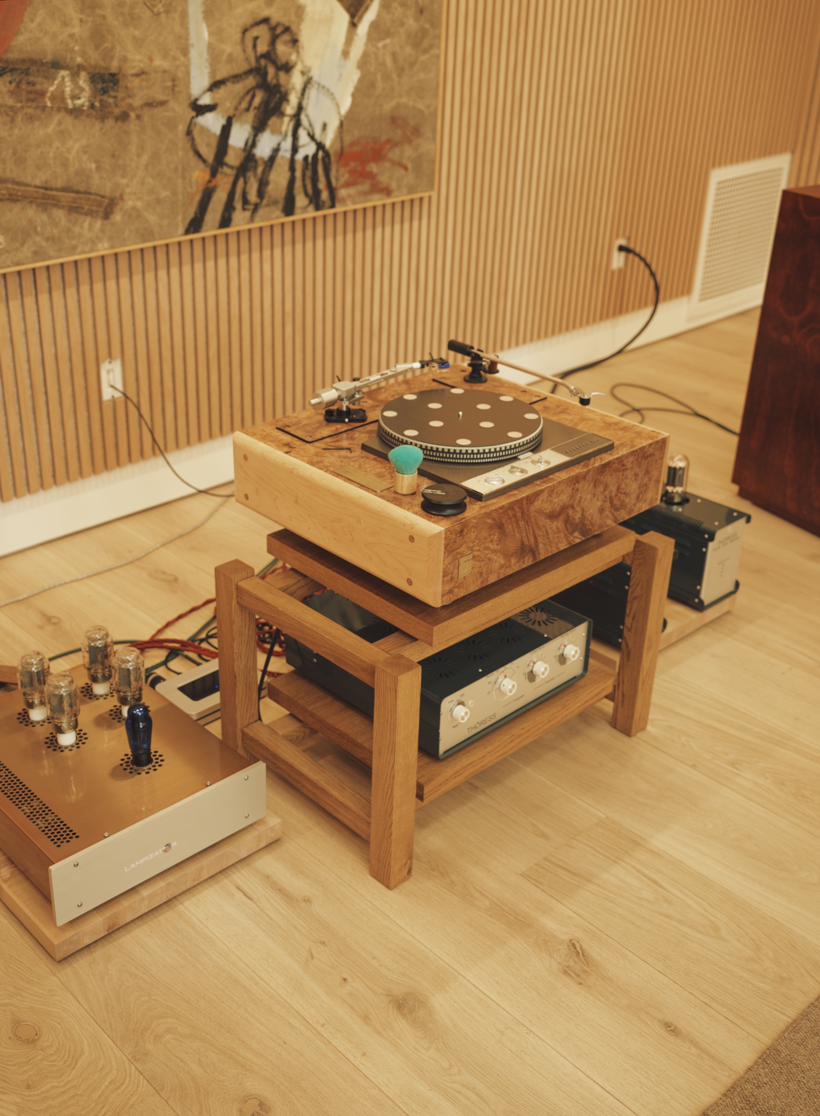 Analog listening room space in Pasadena emphasizing silence, sound, and intentional design. 