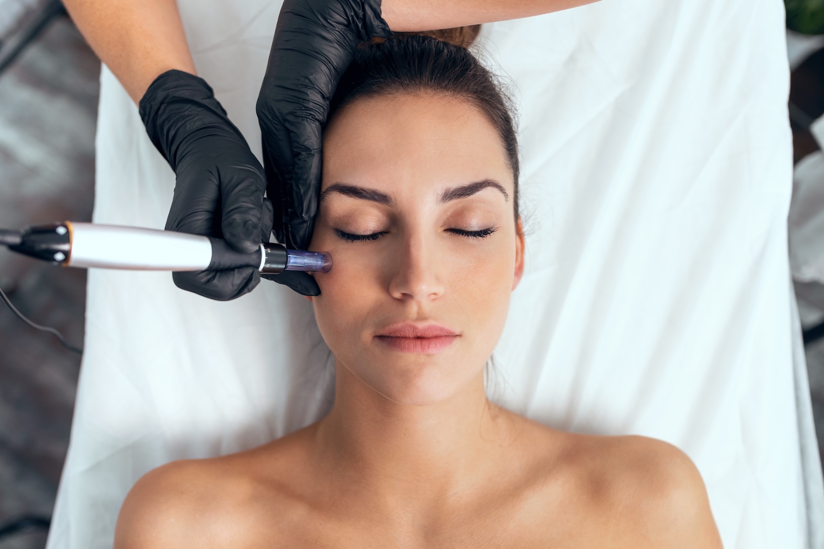 medical device on woman's face
