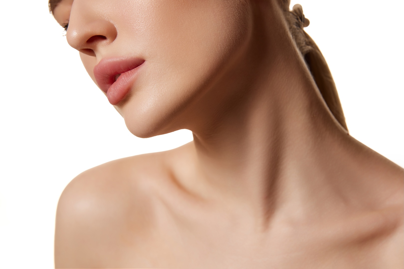 woman craning neck to the left