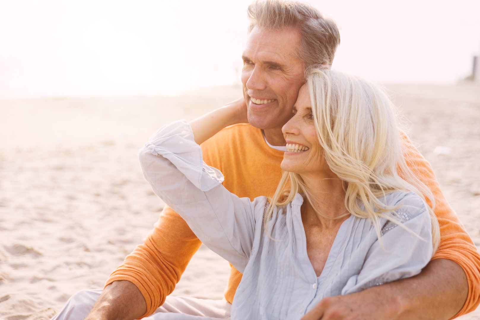 couple sitting on beach