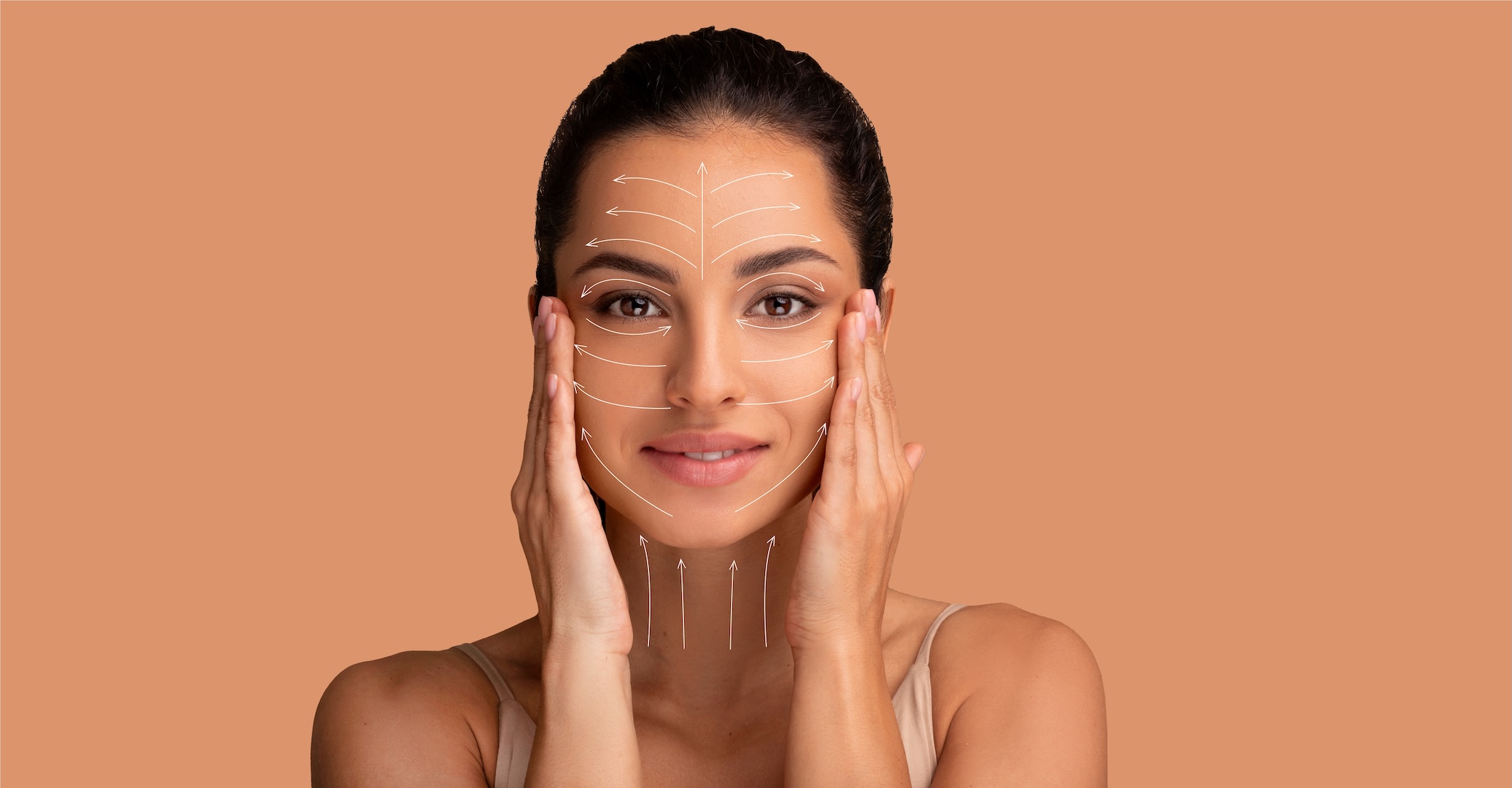 woman touching face