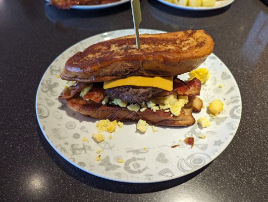 French Toast Burger at The Galley on Valiant Lady
